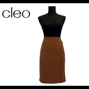 Cleo Petites NWOT Brown stretchy pencil skirt size 8